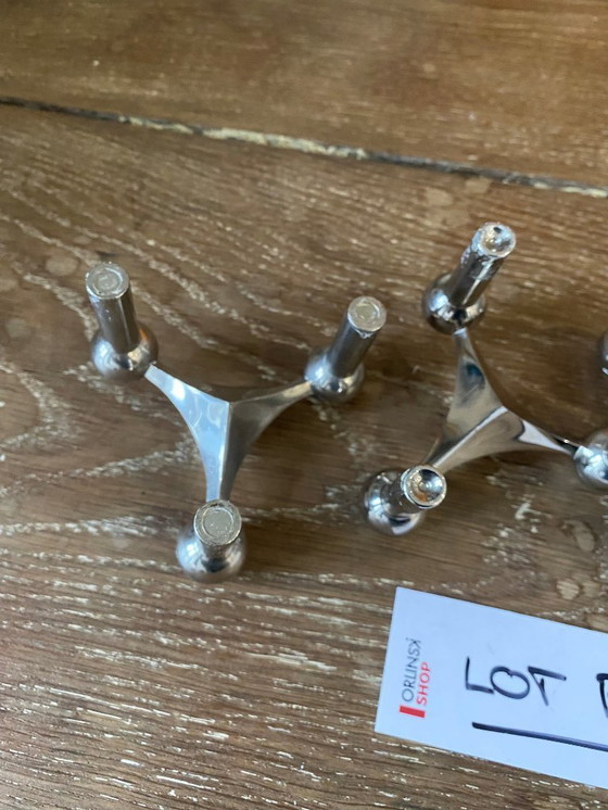 Image 1 of Lotto B, set di 3 candelieri modulari, NAGEL 1970