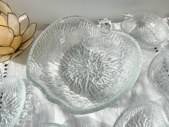 Set Dessert Vintage en Verre Pomme – 1 Grand Bol + 5 Petits Bols – Glass, Retro (photo 4 of 11)