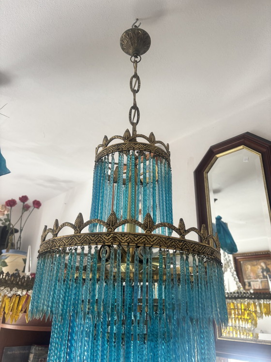 Lampadario italiano – Vetro, Ottone (photo 2 of 5)