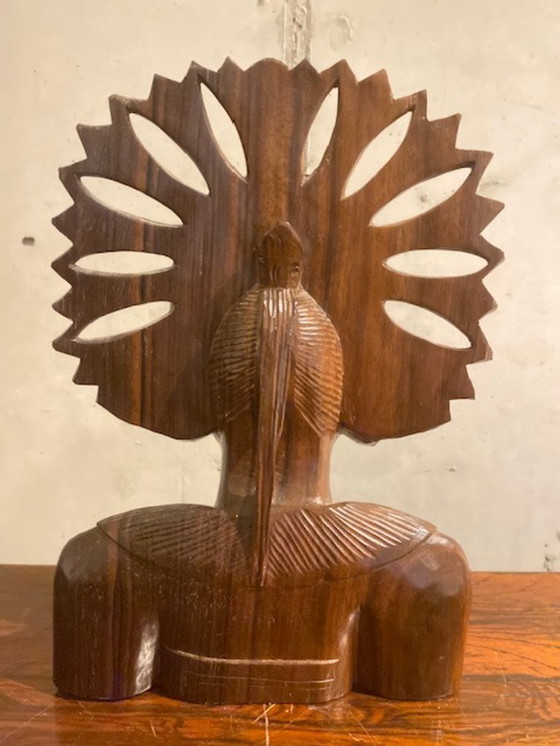 Image 1 of Sculpture américaine en bois sculpté du milieu du XXe siècle, d'inspiration amérindienne