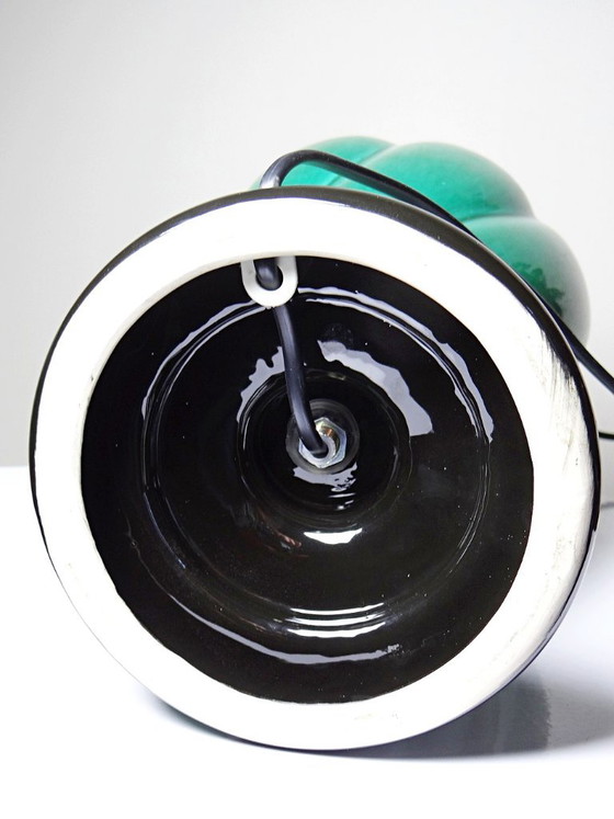 Grote vintage Mathias lamp van groen en zwart keramiek, jaren 70. – Tafellampen, Ceramic (photo 9 of 10)