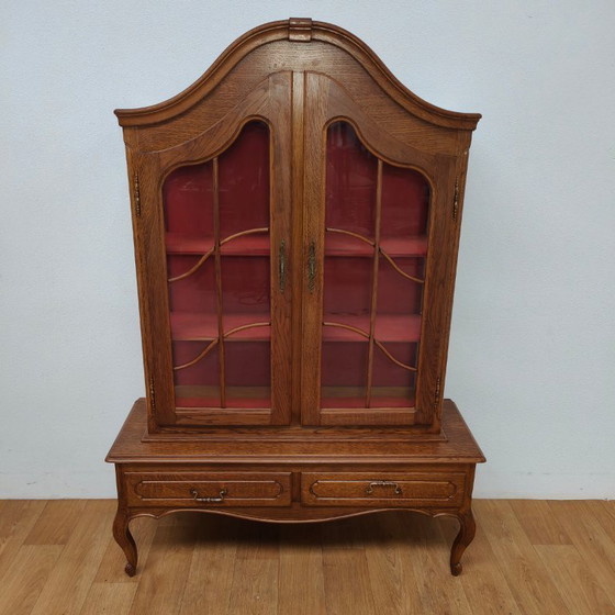 Image 1 of Vintage Queen Ann kast vitrinekast buffetkast servieskast