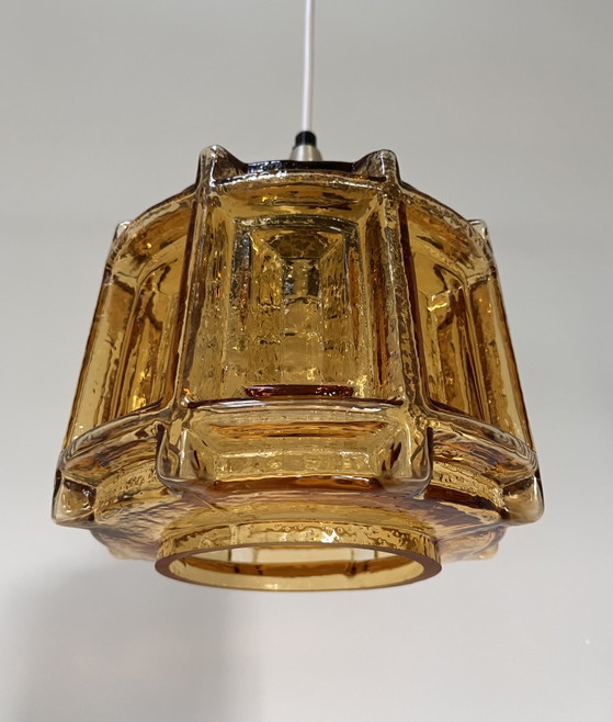 Vintage Amber Glazen Hanglamp – Hanglampen, Glass (photo 3 of 10)