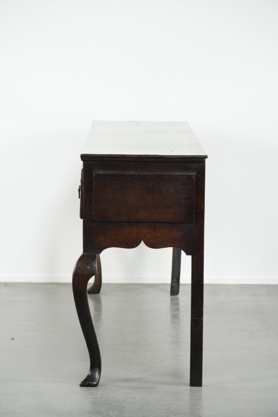 Image 1 of Large antique English oak sideboard from the 18th century