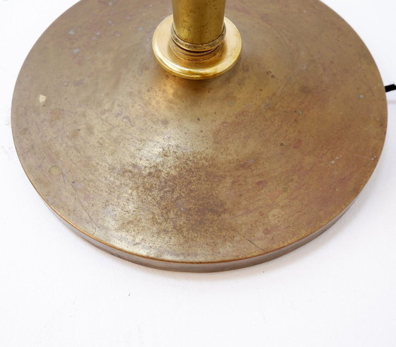 Image 1 of Art-Deco-Stehlampe aus bronziertem Metall und Messing im Stil von Pietro Chiesa, 1940er Jahre