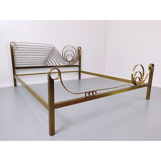 Image 1 of Vintage brass bed by Luciano Frigerio 1970