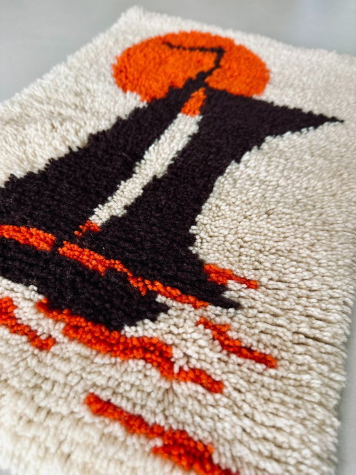 1x Vintage wool tapestry - unique retro eyecatcher (39 x 60 cm)