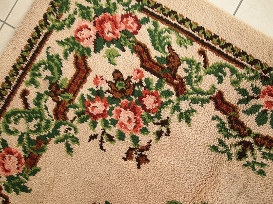 Image 1 of Vintage Belgian Savonnerie Rug 6.5'x9.8' - 1960s Garden Design (1C270)