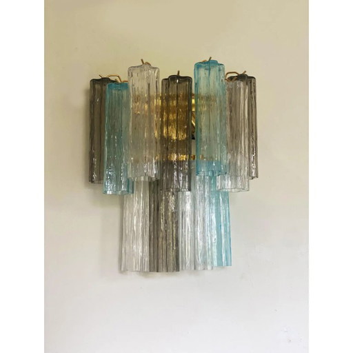 Contemporary Multicolor “Tronchi” Wall Sconce in Venini Style - a Pair