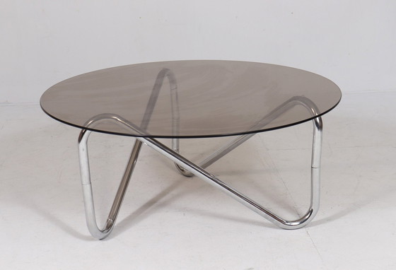 Image 1 of  Französischer Stahlrohr Coffee Table/Couchtisch, Der 1970Er Jahre