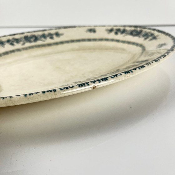 Image 1 of Ovaal gepatineerd schaaltje "Thermidor" Blauw/groen ijzer aarde, eind 19e eeuw