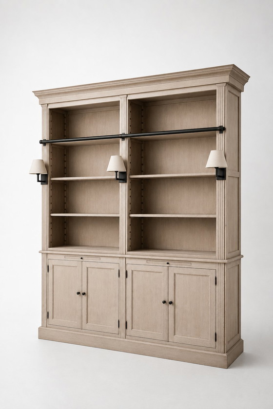 Armario biblioteca Charrell Home Interiors con escalera – 240 x 206 x 47 cm – Vitrinas (photo 3 of 5)