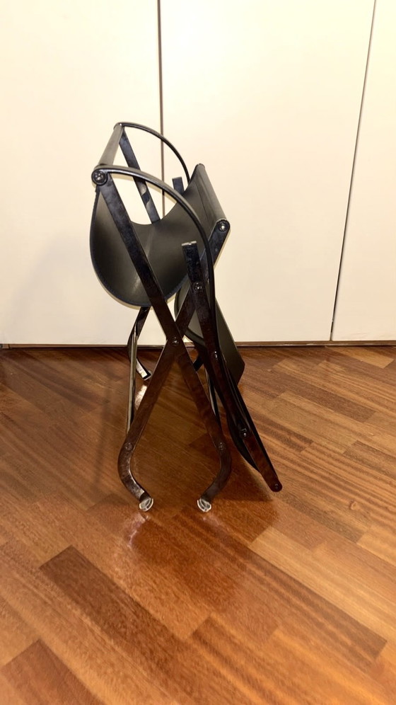 Poltroncina Flexform Lauren – Antonio Citterio – Pelle Nera – Sedie pieghevoli, Leather, Metal (photo 4 of 5)