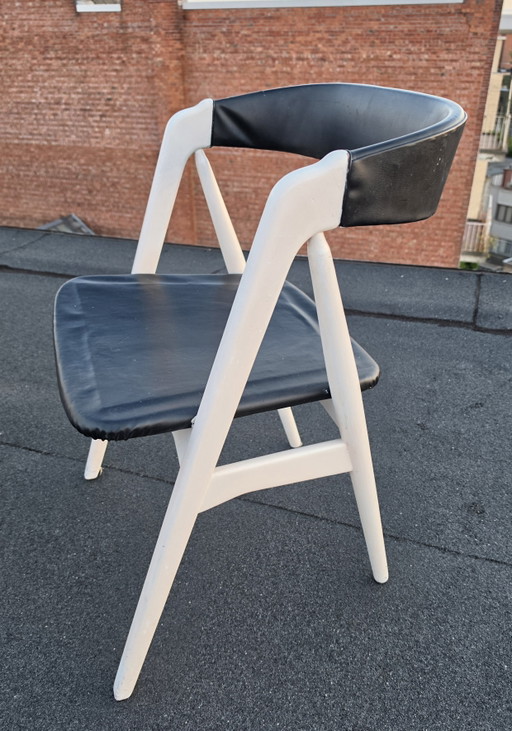 Sedia Thomas Harlev modello 205 per Farstrup Møbler – stoelen fauteuils, Wood, Skai