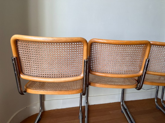 Image 1 of 4x Silla Thonet Marcel Breuer S32 Cesca con protectores de suelo