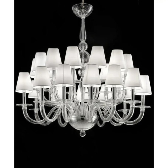 Image 1 of Monumentale moderne kroonluchter van transparant Murano-glas van Simoeng voor Simoeng