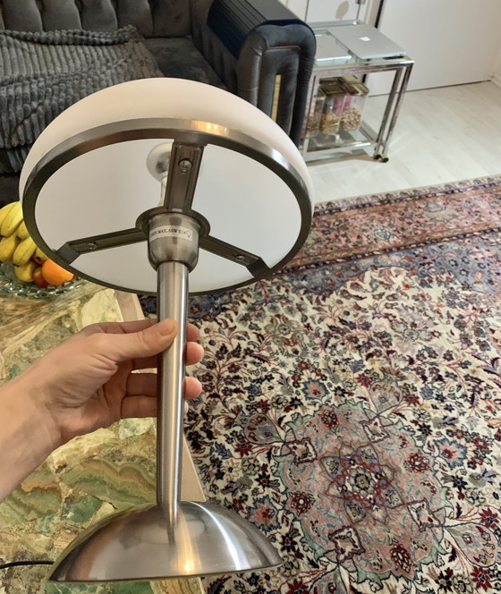 Image 1 of Vintage MUSHROOM Table Lamp/ Opal Glass Light/ 80s Desk Lamp/ Mushroom Standing Lamp/ Mid Cenctury Modern Light Pilzlampe
