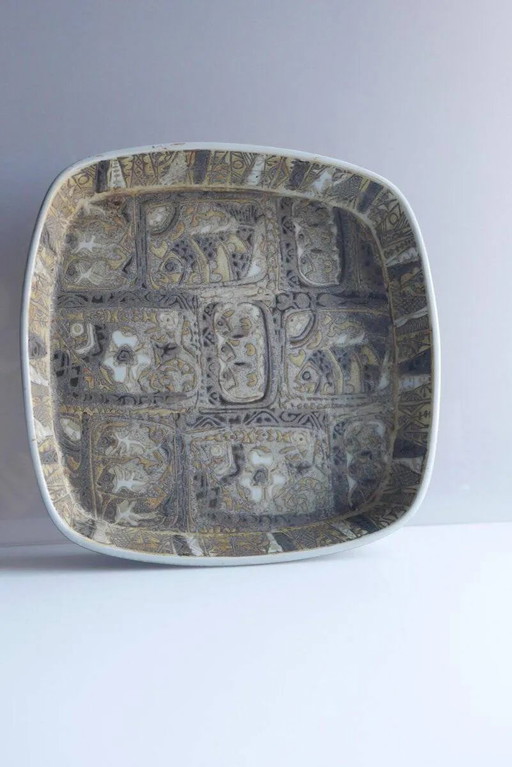 Mid-century modern pottery or faience bowl or plate by Nils Thorsson for Royal Copenhagen, Denmark, 1970s