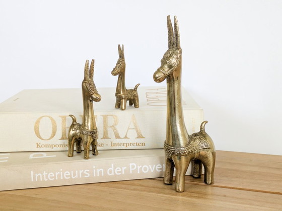 Trio vintage de figurines de lamas ou d'ânes en laiton massif, années 1970 – Objets déco, Brass (photo 20 of 20)