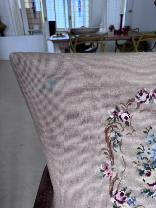 Two Nice Vintage Armchairs – fauteuils, Textile, Wood (photo 2 of 8)