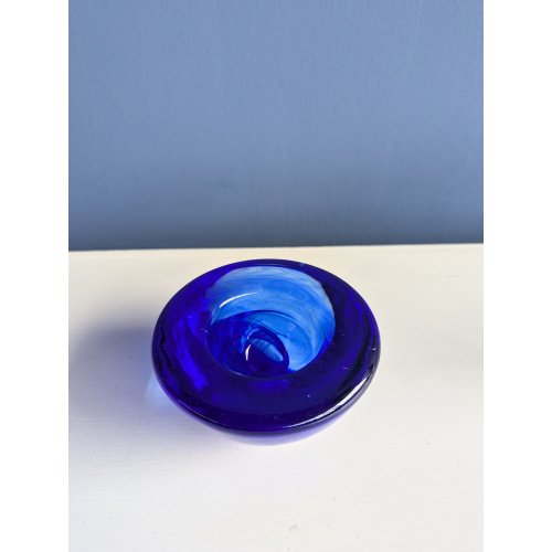 Kosta Boda glass bowl- swirl- aqua blue (photo 2 of 10)