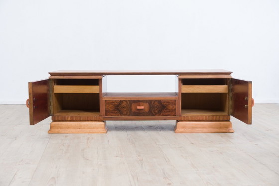Art-déco-Lowboard aus kaukasischem Nussbaum, restauriert, Sideboard, Holz, Braun, Art Deco (Foto 6 von 10)