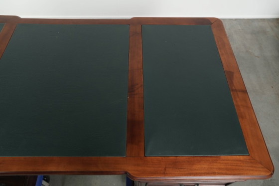 Bureau de partenaire Chesterfield luxueux et pratique avec plateau en cuir vert de style anglais – Bureaux (photo 9 of 16)