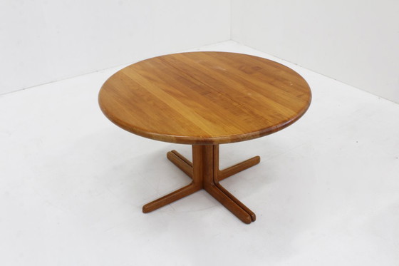 Image 1 of Vintage Danish round extendable dining table solid teak