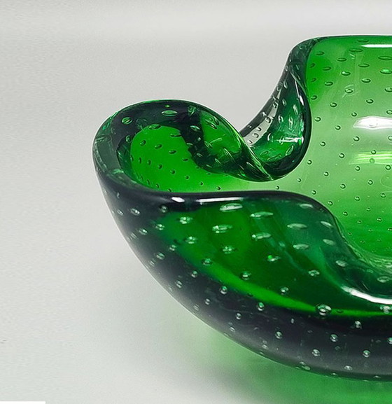 Image 1 of 1960 Splendido grande posacenere o portacenere verde di Flavio Poli per Seguso. Prodotto in Italia