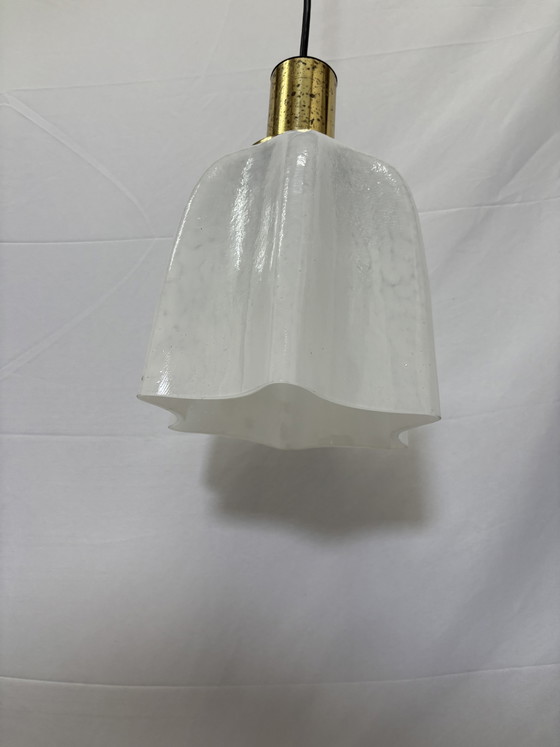 Image 1 of Vintage space age pendant lamp Glashütte Limburg 1970s