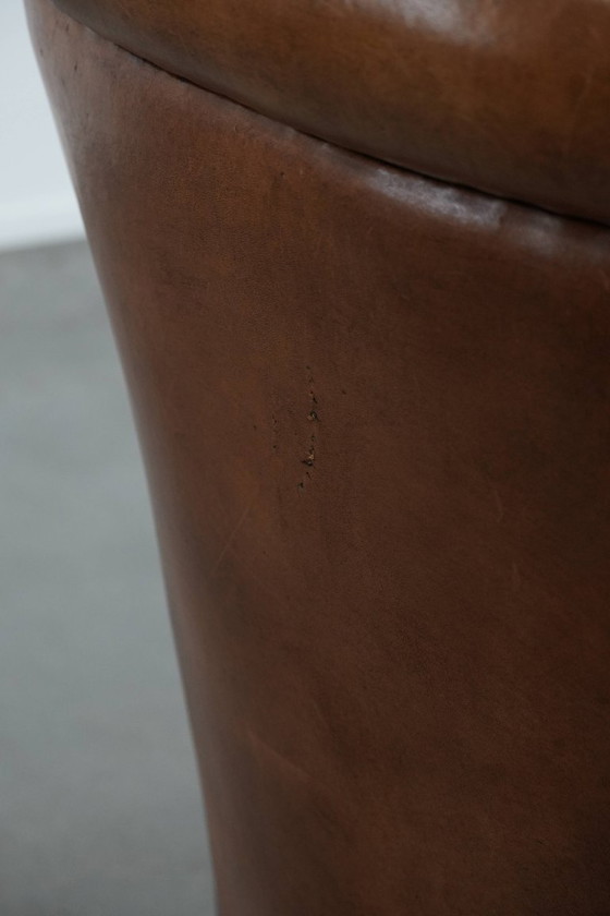 Image 1 of Vintage schapenleren fauteuil/ armchair met prachtige en warme kleuren