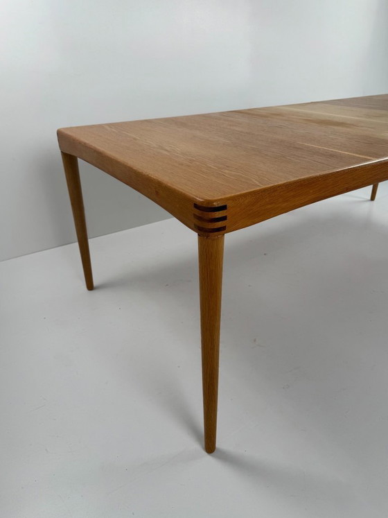 Tavolo da pranzo allungabile in rovere, H.W. Klein, Danimarca, c. anni '60, Bramin, Tavoli da pranzo, Legno (foto 6 di 15)