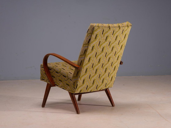 Sillones de madera curvada restaurados por Jaroslav Šmídek, par, Checoslovaquia, tapicería nueva en beige y (photo 7 of 7)