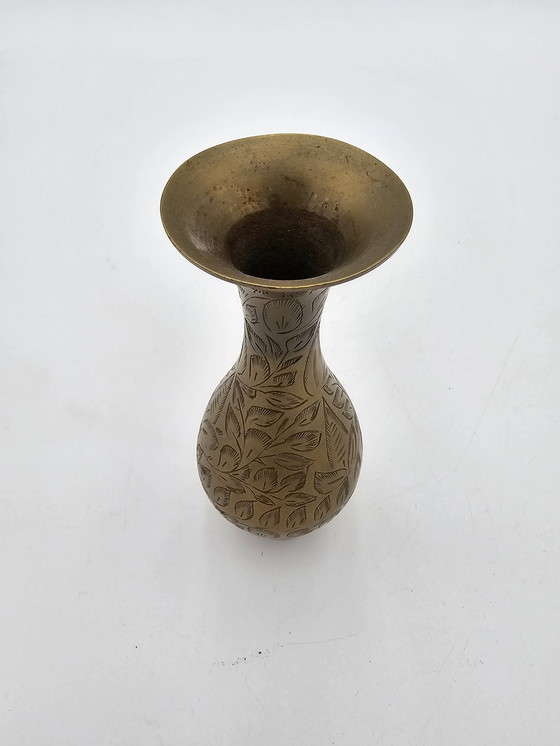 Image 1 of Indische Vase Mit Blumen-Dekor