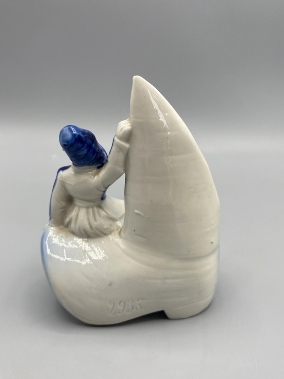 Ornement vintage avec voilier et jeune fille hollandaise 1950s-1960s – Objets déco (photo 3 of 7)