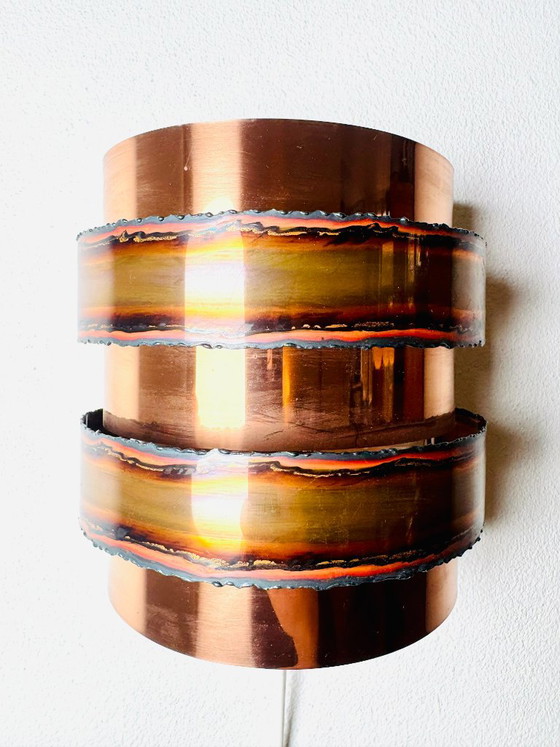 Brutalist Layered Wall Light By Svend Aage Holm-Sørensen For Holm-Sørensen & Co, Denmark, 1960s – Brass (photo 2 of 6)