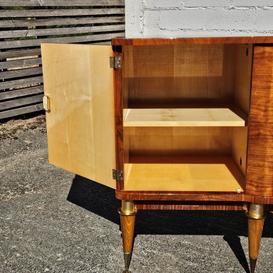 Image 1 of Frans dressoir uit het midden van de 20e eeuw - Luxe buffetkast van wortelhout - jaren 60
