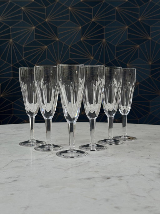 Flûtes à champagne en cristal taillé à la main Barthmann Vintage