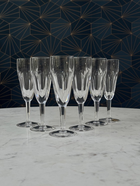 Image 1 of Flûte da champagne in cristallo tagliato a mano vintage Barthmann