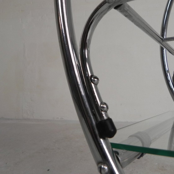 Image 1 of Art Deco trolley, serveerwagen chroom, jaren 50