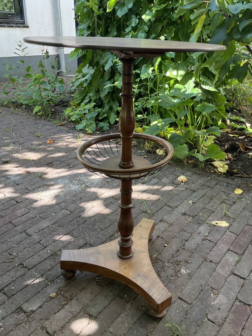 Antiek Empire knottentafeltje – bijzettafels, Metal, Wood