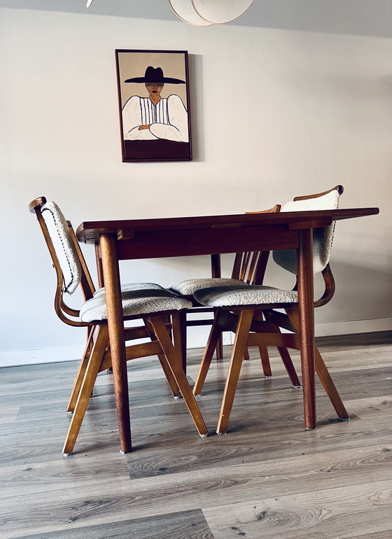 Image 1 of Table de salle à manger style années 50 avec 4 chaises