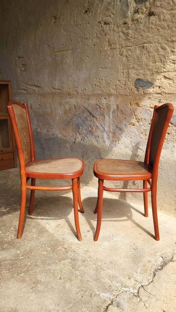 Image 1 of Pair Of Art Nouveau Chairs Thonet