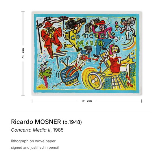 Ricardo MOSNER signierte Lithografie Concerto Media II 1985 – Lithographien & Drucke, Paper (photo 3 of 5)