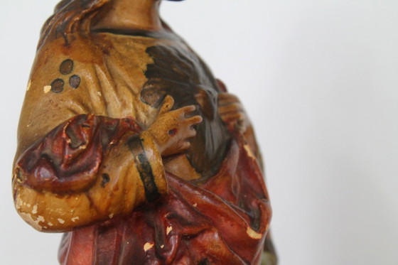 Image 1 of Devoción de Cristo al Sagrado Corazón. Antigua, 49 cm de alto.