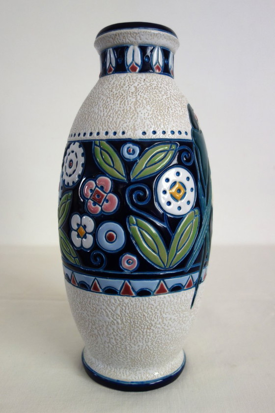 Image 1 of Vaso in ceramica smaltata Art Nouveau di Amphora, Boemia, 1920