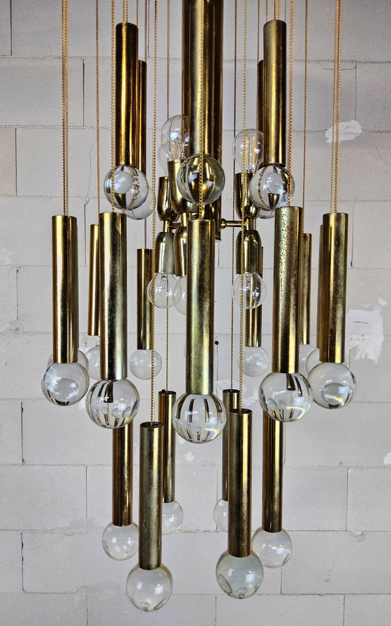 Image 1 of Vintage Itilian design chandelier gaetano sciolari (1970) Italian design murano chandelier