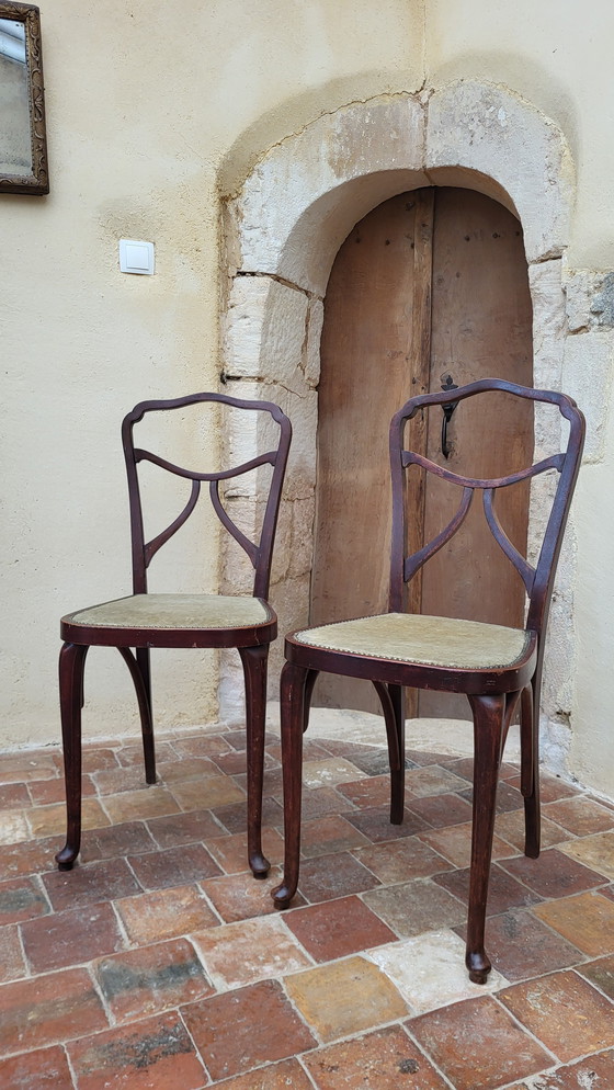 Image 1 of Chaises Art Nouveau En Bois Courbé / Fischel (*2)