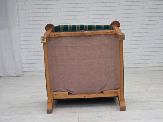 Image 1 of 1970s, Danish Armchair, Furniture Wool, Solid Oak Wood.