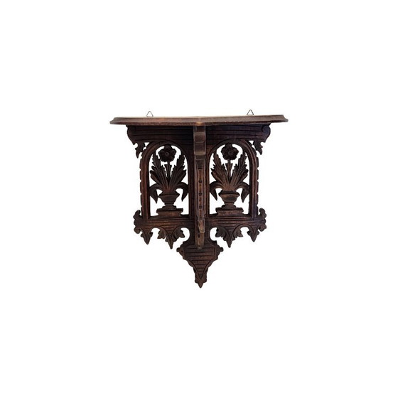 Antiek Duitse wandconsole met snijwerk, eind 19e eeuw – Wanddecoratie, Wood (photo 2 of 5)